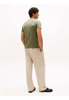 Camiseta Verde De Cuello Redondo Y Corte Extra Slim Tommy Hilfiger