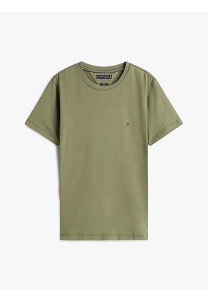 Camiseta Verde De Cuello Redondo Y Corte Extra Slim Tommy Hilfiger