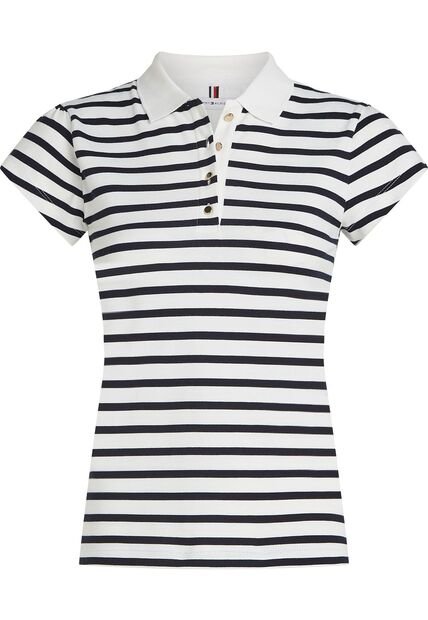 Polo Blanco Con Estampado De Estrellas Tommy Hilfiger