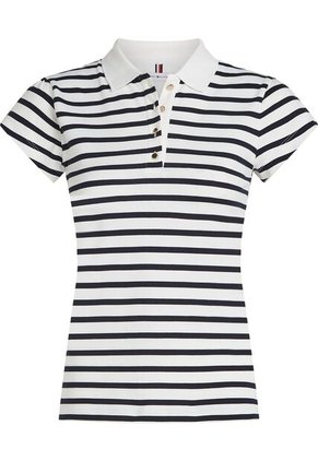 Polo Blanco Con Estampado De Estrellas Tommy Hilfiger