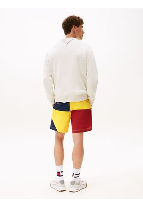 Saco Blanco Hilfiger Elástico Con Logo En Intarsia Tommy Hilfiger