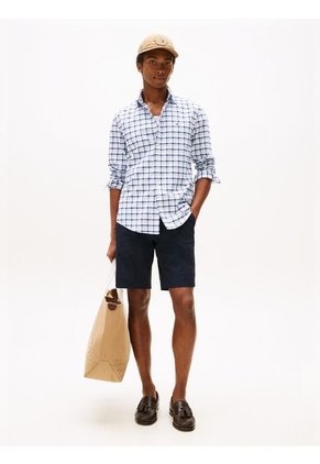 Camisa Azul Heritage Oxford De Manga Larga Tommy Hilfiger
