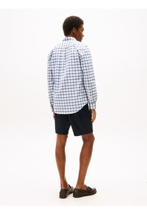 Camisa Azul Heritage Oxford De Manga Larga Tommy Hilfiger