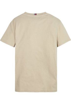 Camiseta Para Niño Manga Corta Beige Tommy Hilfiger