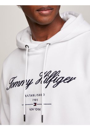 Buzo Blanco Con Capota Y Logotipo En Cursiva Tommy Hilfiger