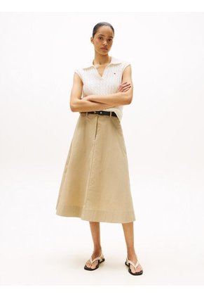 Polo Blanco De Punto Trenzado Sin Mangas Tommy Hilfiger