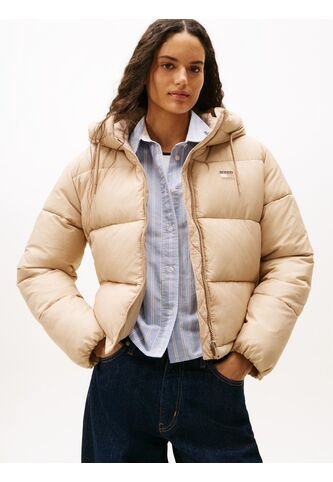 Chaqueta Café Acolchada De Ripstop Con Capota Tommy Jeans Tommy Hilfiger