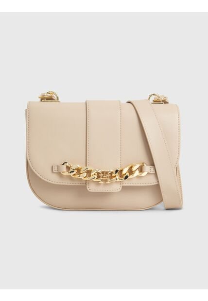 Bolso Bolso Pequeño Con Solapa Y Cadena Mujer Beige Tommy Hilfiger