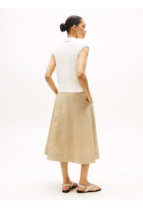 Polo Blanco De Punto Trenzado Sin Mangas Tommy Hilfiger