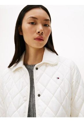 Chaqueta Blanca Acolchada Con Logo Tommy Hilfiger