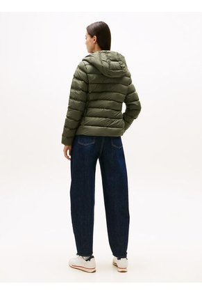 Chaqueta Gris Acolchada De Plumón Con Capota Tommy Jeans