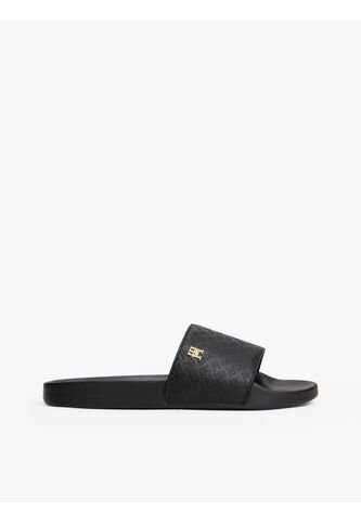 Sandalias Negro Con Monogramas TH En Relieve Tommy Hilfiger Tommy Hilfiger