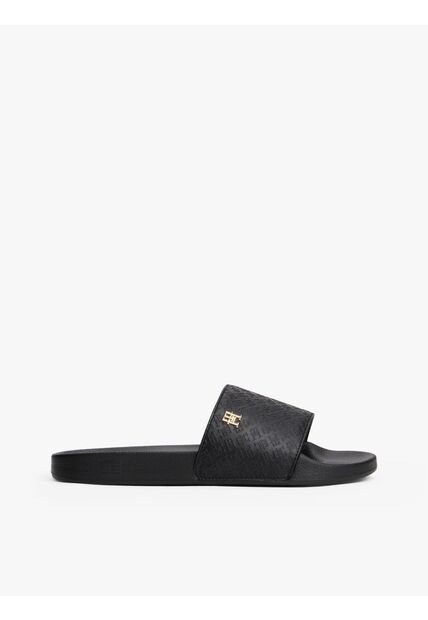Sandalias Negro Con Monogramas TH En Relieve Tommy Hilfiger