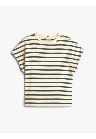 Camiseta Beige Con Botones Dorados En El Hombro Tommy Hilfiger Tommy Hilfiger