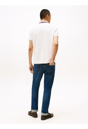 Polo Blanco De Corte Regular Con Logo Tommy Hilfiger