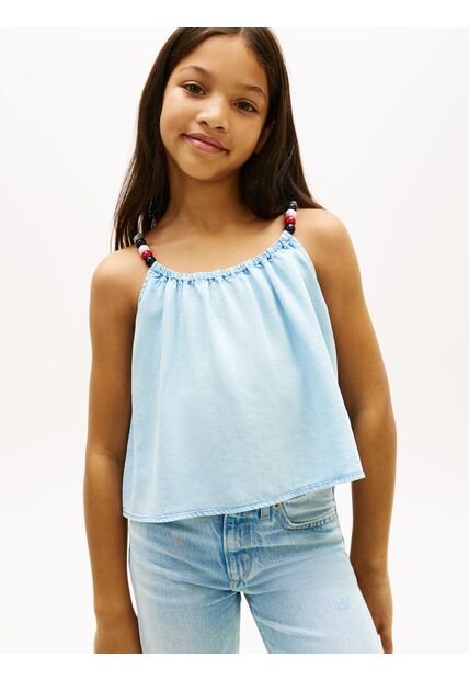 Top Azul De Tirantes Con Abalorios Tommy Hilfiger