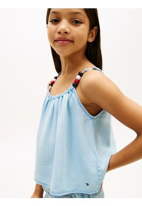 Top Azul De Tirantes Con Abalorios Tommy Hilfiger