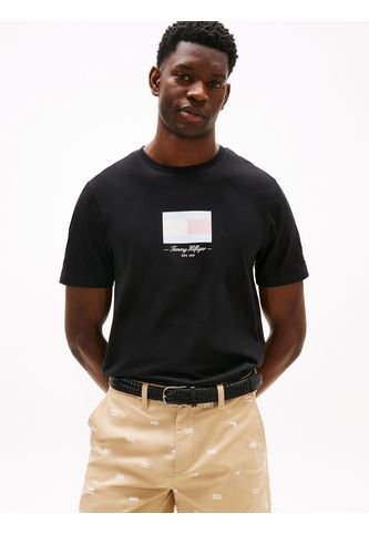 Camiseta Negra Con Logo De Rayas Ithaca Tommy Hilfiger Tommy Hilfiger