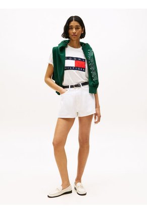 Camiseta Blanca Náutica Con Parche Hilfiger Tommy Hilfiger
