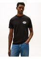 Camiseta Negra De Corte Amplio Con Gráfico Trasero Tommy Hilfiger de Tommy Hilfiger