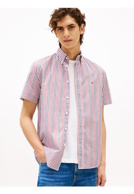 Camisa Multicolor Americana Con Diseño De Rayas Tommy Hilfiger