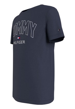 Camiseta Azul Para Niño Manga Corta Con Logo Gráfico Tommy Hilfiger