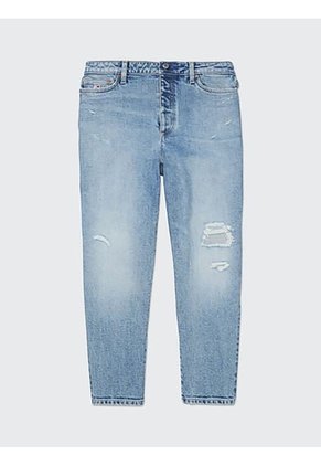 Jeans Mom Fit Desgastados Adaptive Mujer Azul Tommy Hilfiger
