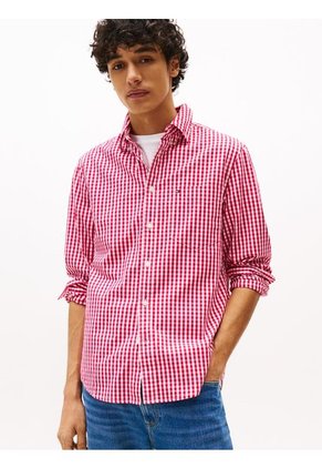 Camisa Roja TH Flex De Cuadros Y Corte Regular Tommy Hilfiger