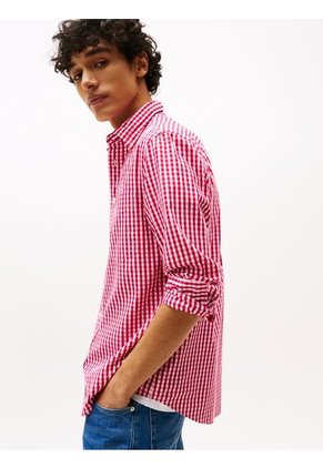 Camisa Roja TH Flex De Cuadros Y Corte Regular Tommy Hilfiger
