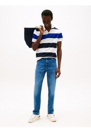 Polo Gris Con Diseño Color Block Y Rayas De Corte Regular Tommy Hilfiger