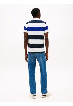 Polo Gris Con Diseño Color Block Y Rayas De Corte Regular Tommy Hilfiger