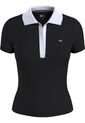 Polo Negro Con Cuello En V Y Detalles Contrastantes. Tommy Jeans de Tommy Hilfiger