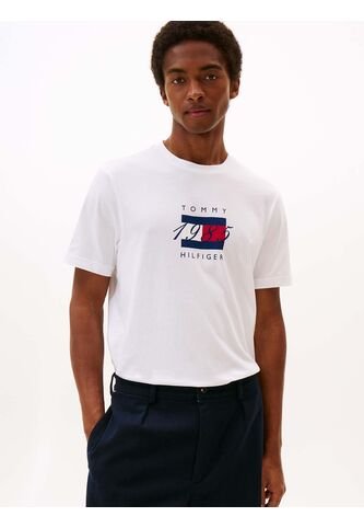 Camiseta Blanca De Punto Con Logo Gráfico Tommy Hilfiger Tommy Hilfiger