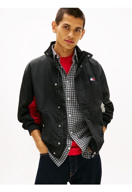 Chaqueta Negro Repelente Al Agua Con Logo Trasero Tommy Jeans