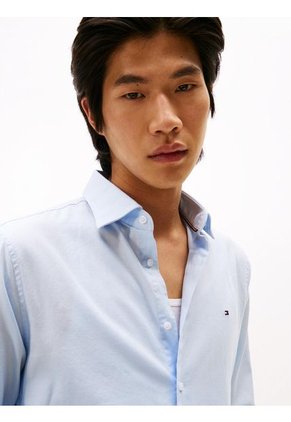 Camisa Celeste Twill De Manga Larga Tommy Hilfiger