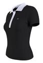 Polo Negro Con Cuello En V Y Detalles Contrastantes. Tommy Jeans de Tommy Hilfiger