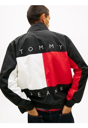 Chaqueta Negro Repelente Al Agua Con Logo Trasero Tommy Jeans