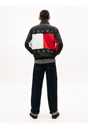 Chaqueta Negro Repelente Al Agua Con Logo Trasero Tommy Jeans