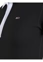 Polo Negro Con Cuello En V Y Detalles Contrastantes. Tommy Jeans de Tommy Hilfiger