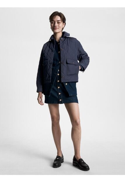 Chaqueta Con Diseño Acolchado A Rombos Mujer Azul Tommy Hilfiger