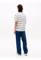 Camiseta Blanca De Rayas Y Cuello Redondo Tommy Jeans de Tommy Hilfiger