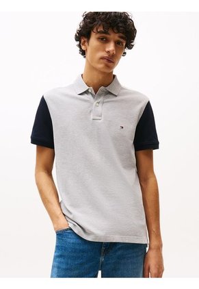 Polo Gris De Corte Regular Con Logo Tommy Hilfiger