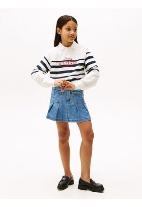 Minifalda Multicolor Chaqueta Jeans Plisada Tommy Hilfiger