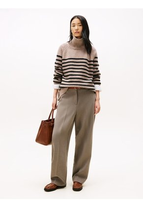 Pantalón Marrón De Pierna Recta Con Corte Amplio Tommy Hilfiger