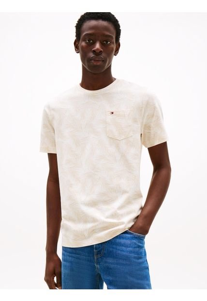 Camiseta Blanca AOP De Hojas Tommy Hilfiger