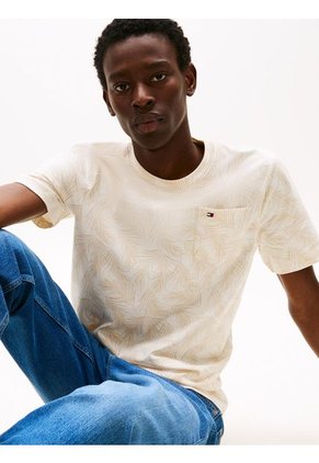 Camiseta Blanca AOP De Hojas Tommy Hilfiger