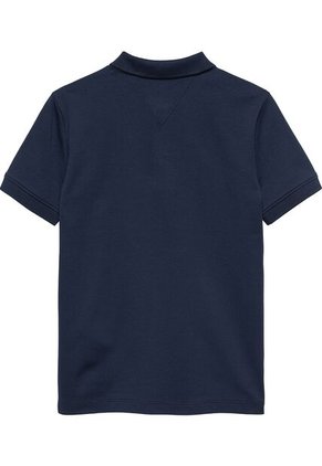 Polo Azul De Punto Interlock De Corte Regular Tommy Hilfiger