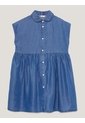 Vestido Azul Con Cuello De Volantes Tommy Hilfiger de Tommy Hilfiger
