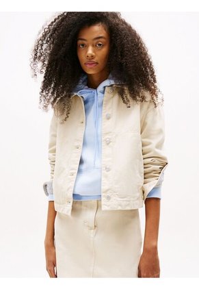 Chaqueta Beige Denim Teñida En Prenda Tommy Jeans