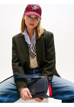 Bolso Azul Mensajero Con Cinta Distintiva Tommy Hilfiger